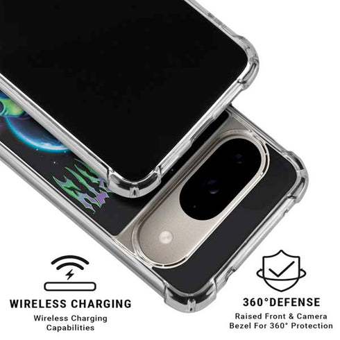 Adult Swim Rick and Morty Neon Skulls Google Pixel 10 Clear Case